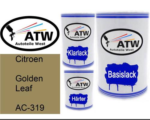Citroen, Golden Leaf, AC-319: 500ml Lackdose + 500ml Klarlack + 250ml Härter - Set, von ATW Autoteile West.